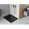 Mexen Flat obdĺžnikový sprchový žľab slim 80 x 70 cm, čierny, sifón zlatý - 40707080G