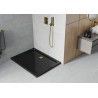 Mexen Flat obdĺžniková sprchová vanička slim 90 x 70 cm, čierna, sifón zlatý - 40707090G