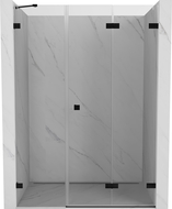 Mexen Lunar-F skladacie sprchové dvere pravé 135 cm, transparentné, čierne - 836S-135-050-70-00-P