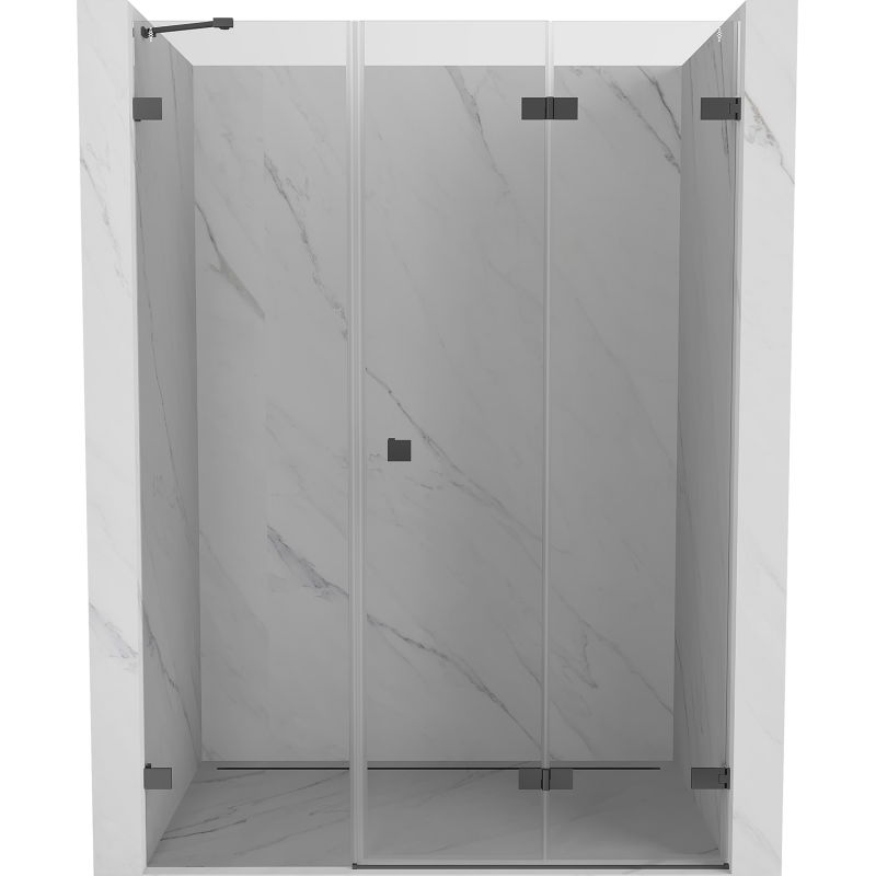 Mexen Lunar-F sprchové dvere skladacie pravé 140 cm, transparentné, gun metal - 836S-140-050-95-00-P