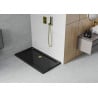 Mexen Flat obdĺžniková sprchová vanička slim 130 x 70 cm, čierna, sifón zlatý - 40707013G