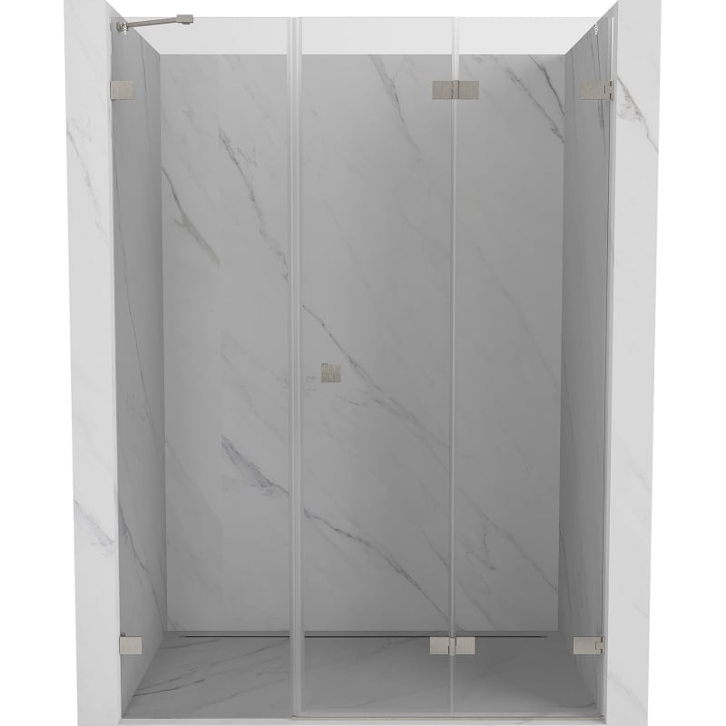 Mexen Lunar-F skladacie sprchové dvere pravé 115 cm, transparentné, brúsený nikel - 836S-115-050-97-00-P