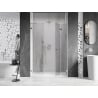 Mexen Lunar-F skladacie sprchové dvere pravé 140 cm, transparentné, brúsený nikel - 836S-140-050-97-00-P