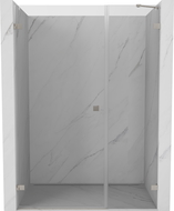 Mexen Lunar-B sprchové dvere ľavé 145 cm, transparentné, kartáčovaný nikel - 832S-145-050-97-00-L