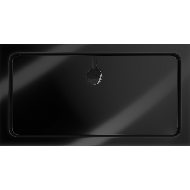 Mexen Flat obdĺžniková sprchová vanička slim 140 x 70 cm, čierna, sifón čierny - 40707014B