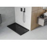 Mexen Flat obdĺžnikový sprchový kút slim 140 x 70 cm, čierny, čierny sifón - 40707014B
