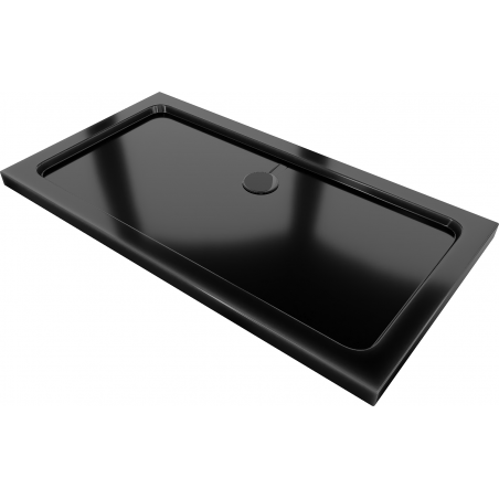 Mexen Flat obdĺžniková sprchová vanička slim 120 x 70 cm, čierna, sifón čierny - 40707012B