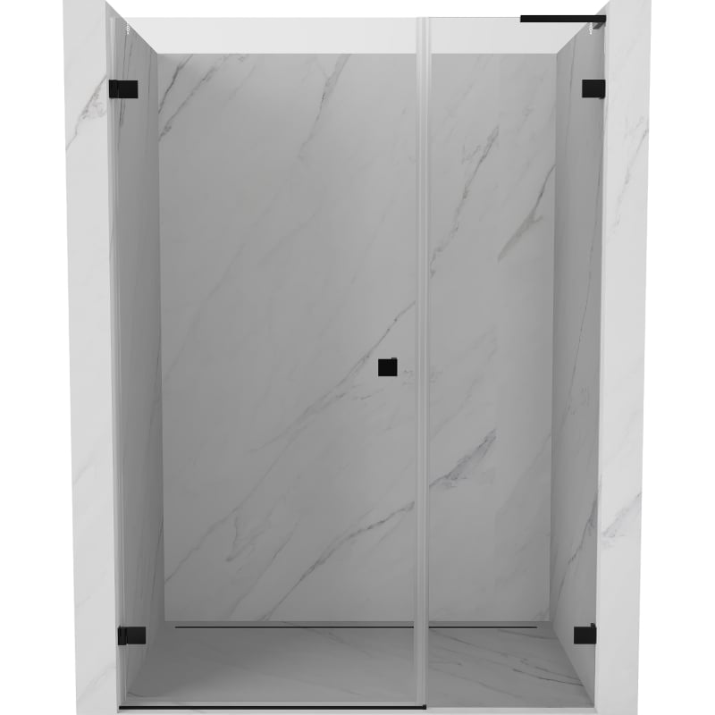 Mexen Lunar-B L sprchové dvere výklopné ľavé 140 cm, transparentné, čierne - 832SL-140-050-70-00-L