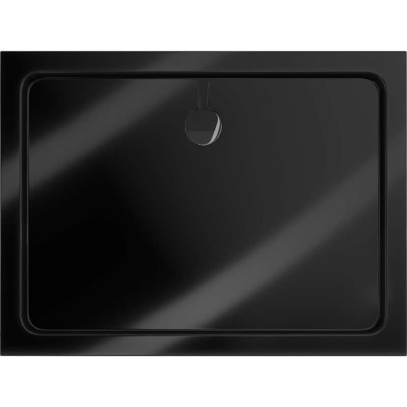 Mexen Flat štvorec sprchový kút slim 90 x 80 cm, čierny, sifón čierny - 40708090B