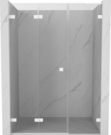Mexen Lunar-F L skladacie sprchové dvere ľavé 135 cm, transparentné, biele - 836SL-135-050-20-00-L