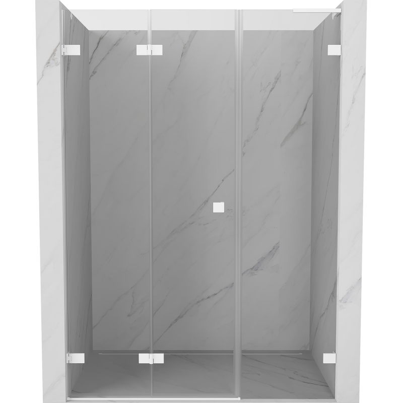 Mexen Lunar-F L skladacie sprchové dvere ľavé 140 cm, transparentné, biele - 836SL-140-050-20-00-L