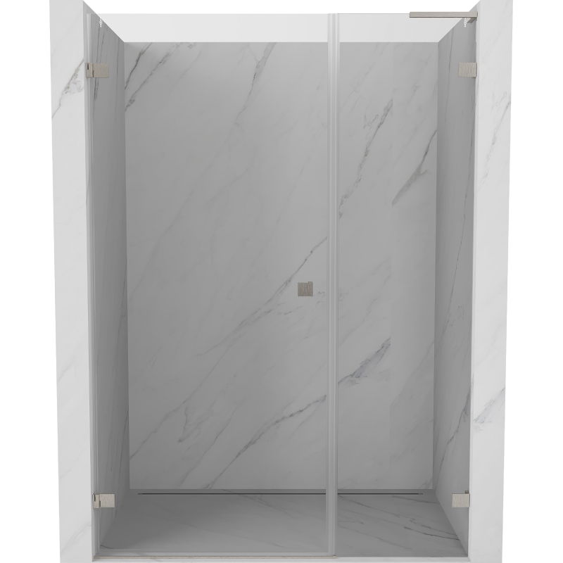 Mexen Lunar-B L Sprchové dvere kyvné ľavé 135 cm, transparentné, kartáčovaný nikel - 832SL-135-050-97-00-L