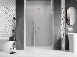 Mexen Lunar-B sprchové dvere otočné pravé 120 cm, transparentné, biele - 832S-120-050-20-00-P