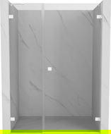 Mexen Lunar-B sprchové dvere výklopné pravé 120 cm, priehľadné, biele - 832S-120-050-20-00-P