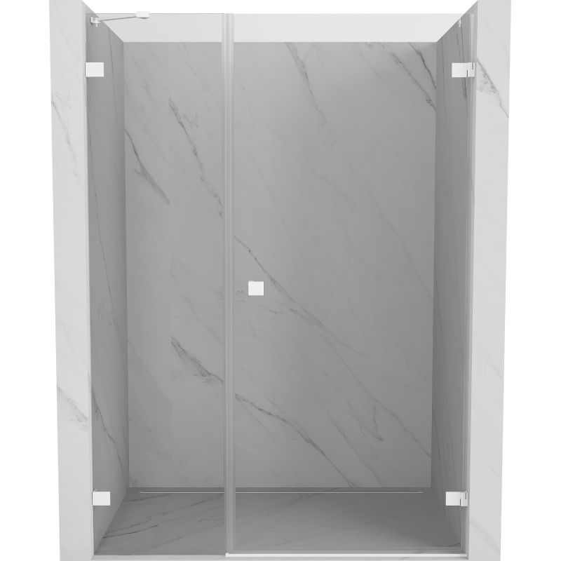 Mexen Lunar-B sprchové dvere otváracie pravé 135 cm, transparentné, biele - 832S-135-050-20-00-P