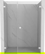 Mexen Lunar-B sprchové dvere otváracie pravé 135 cm, transparentné, biele - 832S-135-050-20-00-P