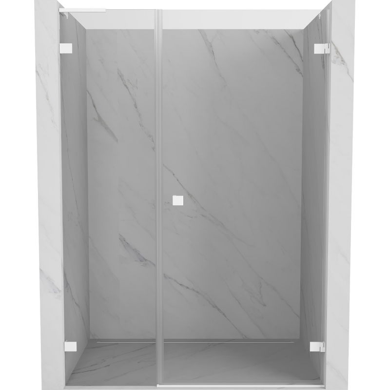 Mexen Lunar-B L sprchové dvere otočné pravé 135 cm, transparentné, biele - 832SL-135-050-20-00-P