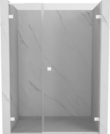 Mexen Lunar-B L sprchové dvere výkyvné pravé 140 cm, transparentné, biele - 832SL-140-050-20-00-P