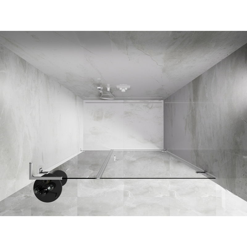 Mexen Lunar-B L sprchové dvere výklopné pravé 145 cm, transparentné, biele - 832SL-145-050-20-00-P