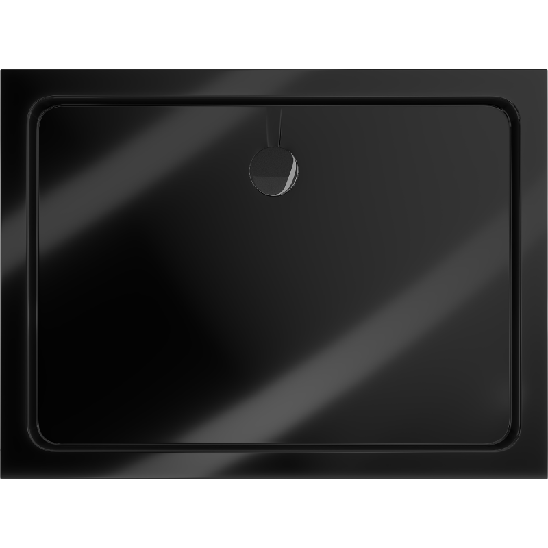Mexen Flat obdĺžniková sprchová vanička slim 130 x 100 cm, čierna, sifón čierny - 40701013B