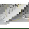 Mexen Rio sprchový kout půlkruhový 80 x 80 cm, transparentní, zlatý + sprchový set Flat, bílý - 863-080-080-50-00-4110G