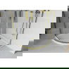 Mexen Rio sprchový kout půlkruhový 80 x 80 cm, transparentní, zlatý + sprchový set Flat, bílý - 863-080-080-50-00-4110G