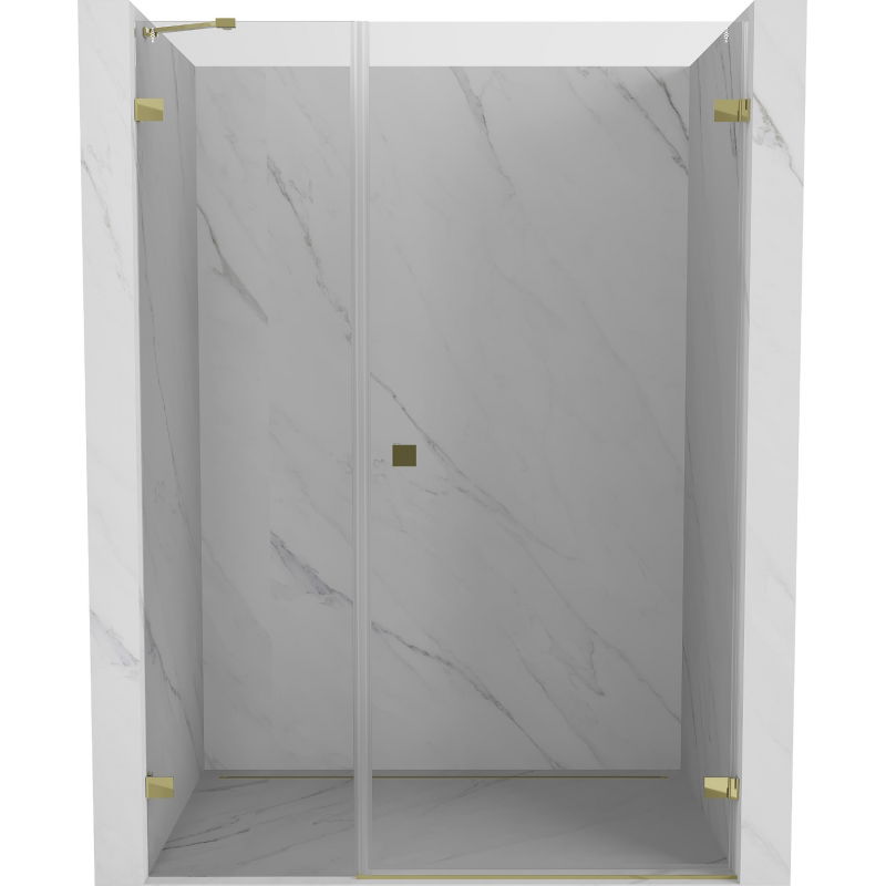 Mexen Lunar-B sprchové dvere otváracie pravé 135 cm, transparentné, zlaté - 832S-135-050-50-00-P