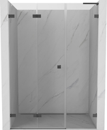 Mexen Lunar-F L skladacie sprchové dvere ľavé 130 cm, priehľadné, kartáčovaná gun grey - 836SL-130-050-66-00-L
