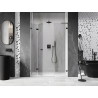 Mexen Lunar-F L skladacie sprchové dvere ľavé 130 cm, priehľadné, kartáčovaná gun grey - 836SL-130-050-66-00-L