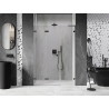Mexen Lunar-F L skladacie sprchové dvere ľavé 130 cm, priehľadné, kartáčovaná gun grey - 836SL-130-050-66-00-L