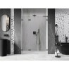 Mexen Lunar-F L skladacie sprchové dvere ľavé 130 cm, priehľadné, kartáčovaná gun grey - 836SL-130-050-66-00-L