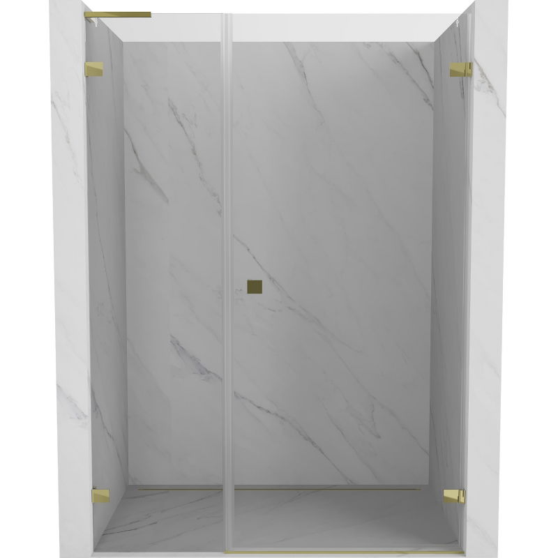 Mexen Lunar-B L sprchové dvere pravé 135 cm, priehľadné, zlaté - 832SL-135-050-50-00-P