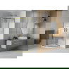 Mexen Rio sprchový kout půlkruhový 80 x 80 cm, pruhy, zlato + vanička Flat, bílá - 863-080-080-50-20-4110G