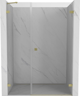 Mexen Lunar-B sprchové dvere výklopné pravé 140 cm, transparentné, zlaté brúsené - 832S-140-050-55-00-P