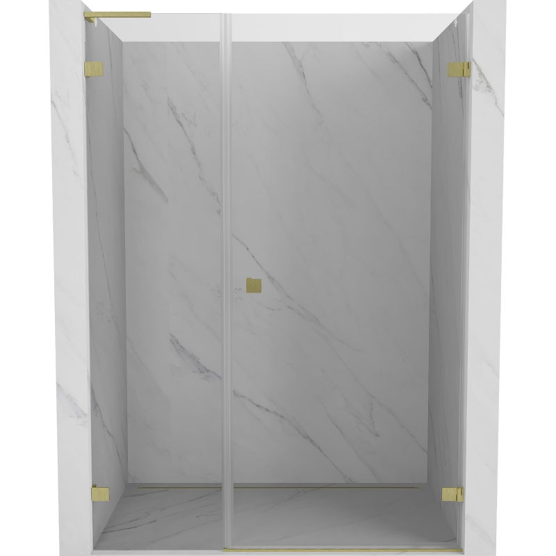 Mexen Lunar-B L sprchové dvere výkyvné pravé 135 cm, transparentné, zlaté kartáčované - 832SL-135-050-55-00-P