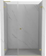 Mexen Lunar-B L sprchové dvere otváracie pravé 140 cm, transparentné, zlaté kartáčované - 832SL-140-050-55-00-P