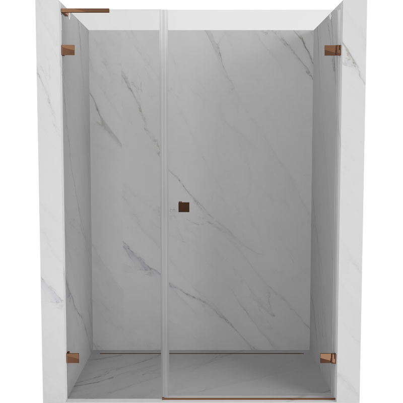 Mexen Lunar-B L sprchové dvere otočné pravé 135 cm, transparentné, ružové zlato - 832SL-135-050-60-00-P