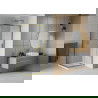 Mexen Rio štvorcová sprchová kabína 70 x 70 cm, transparentnéné, zlatá + závesný bidet Flat, biela- 860-070-070-50-00-4010G