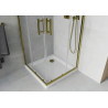 Mexen Rio štvorcový sprchový kút 80 x 80 cm, transparentný, zlatý + vanička Flat, biela - 860-080-080-50-00-4010G
