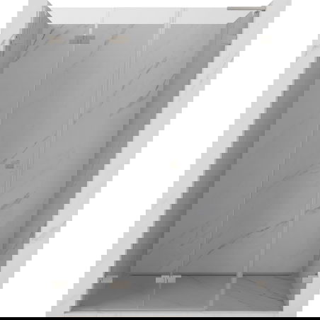 Mexen Lunar-F L skladacie sprchové dvere ľavé 140 cm, transparentné, brúsený nikel - 836SL-140-050-97-00-L