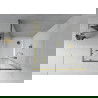 Mexen Rio sprchovací kút štvorcový 90 x 90 cm, transparentný, zlatý + sprchová vanička Flat, biela - 860-090-090-50-00-4010G