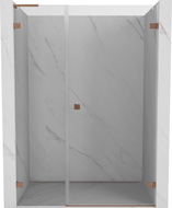 Mexen Lunar-B L sprchové dvere otváracie pravé 135 cm, transparentné, brúsená meď - 832SL-135-050-65-00-P