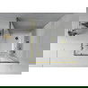 Mexen Rio štvorcová sprchová kabína 70 x 70 cm, pruhy, zlatá + závesný bidet Flat, biela- 860-070-070-50-20-4010G