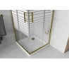 Mexen Rio štvorcový sprchovací kút 80 x 80 cm, biele pruhy, zlatý + Flat sprchová vanička, biela - 860-080-080-50-20-4010G