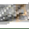 Mexen Rio štvorcová sprchová kabína 80 x 80 cm, pruhy, zlatá + závesný bidet Flat, biela- 860-080-080-50-20-4010G