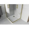 Mexen Rio štvorcový sprchovací kút 80 x 80 cm, biele pruhy, zlatý + Flat sprchová vanička, biela - 860-080-080-50-20-4010G