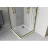 Mexen Rio štvorcový sprchový kút 80 x 80 cm, mrazený, zlatý + Flat vanička, biela - 860-080-080-50-30-4010G
