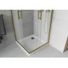 Mexen Rio štvorcový sprchový kút 80 x 80 cm, mrazený, zlatý + plytký sprchový box, biely - 860-080-080-50-30-4010G
