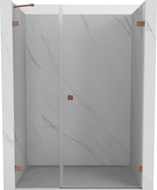 Mexen Lunar-B sprchové dvere otváracie pravé 140 cm, transparentné, brúsená meď - 832S-140-050-65-00-P