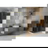 Mexen Rio štvorcová sprchová kabína 70 x 70 cm, grafitová čierna, zlatá + závesný bidet Flat, biela- 860-070-070-50-40-4010G